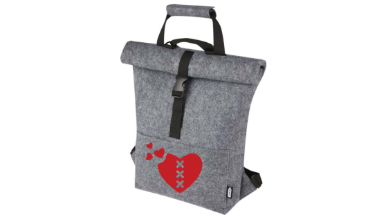 Fiets of ruigzak met logo